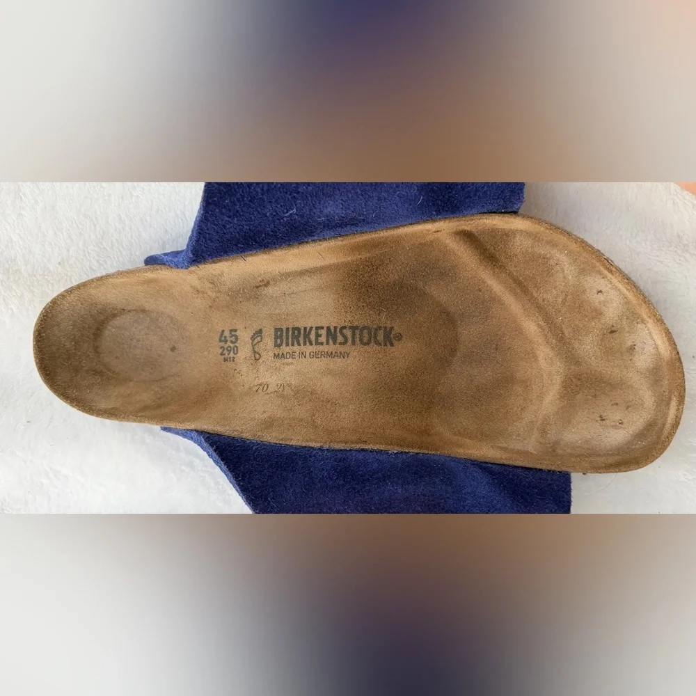 Birkenstock Kyoto Nubuck Leather Desert Buck Indigo Blue Sandals Size 45 US 12